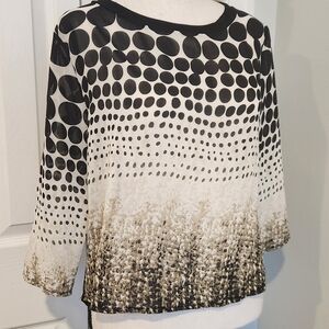 Elegant Black and White Gradient Women's Blouse